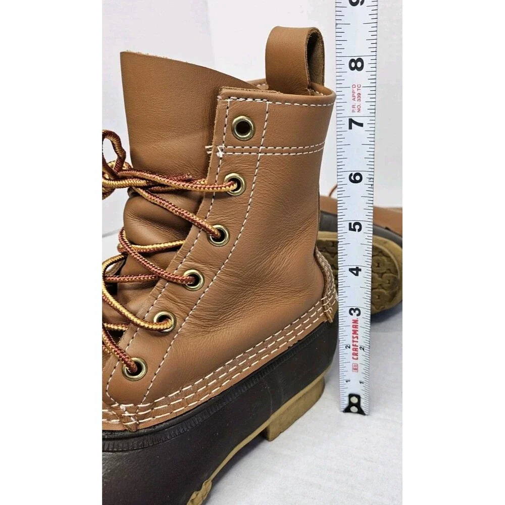 LL Bean Men's Duck Boots Made In USA Brown Size 6 Medium, 6 Eyelet - Picture 9 of 10